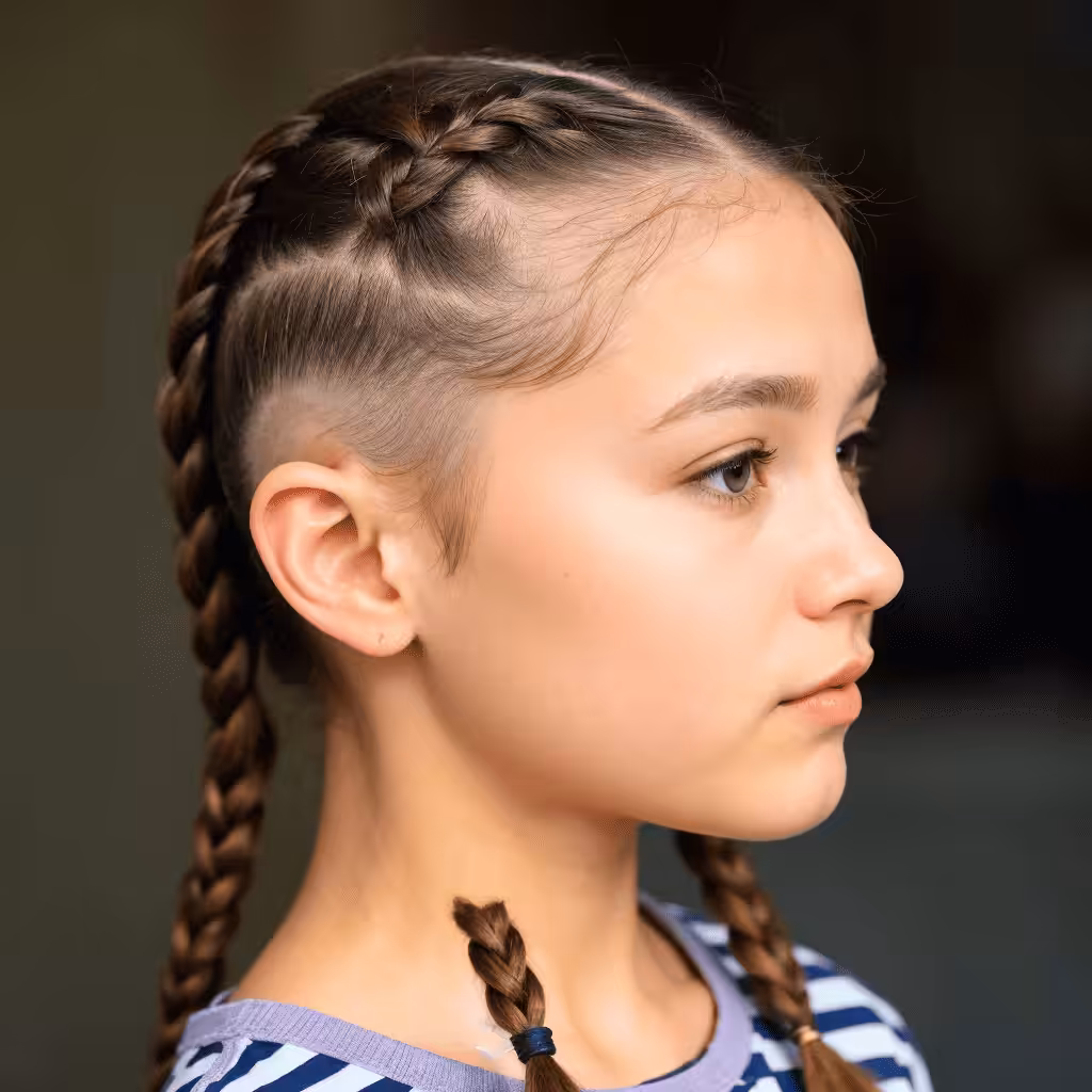 Double French Braids School hairstyles