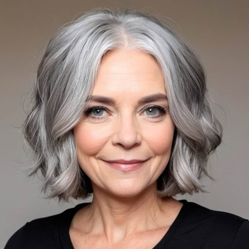 Easy Lob For Gray Hair Gray hair hairstyles