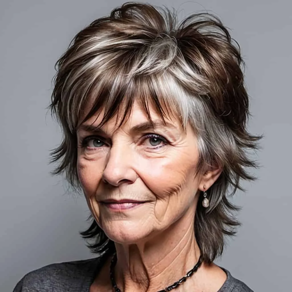 Edgy Shaggy Mullet Hairstyles and Haircuts for Women Over 60