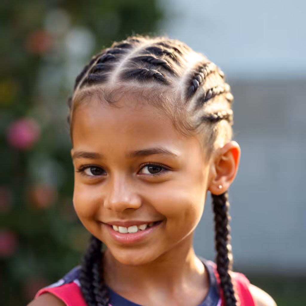 French Cornrows Hairstyles for Little Girls