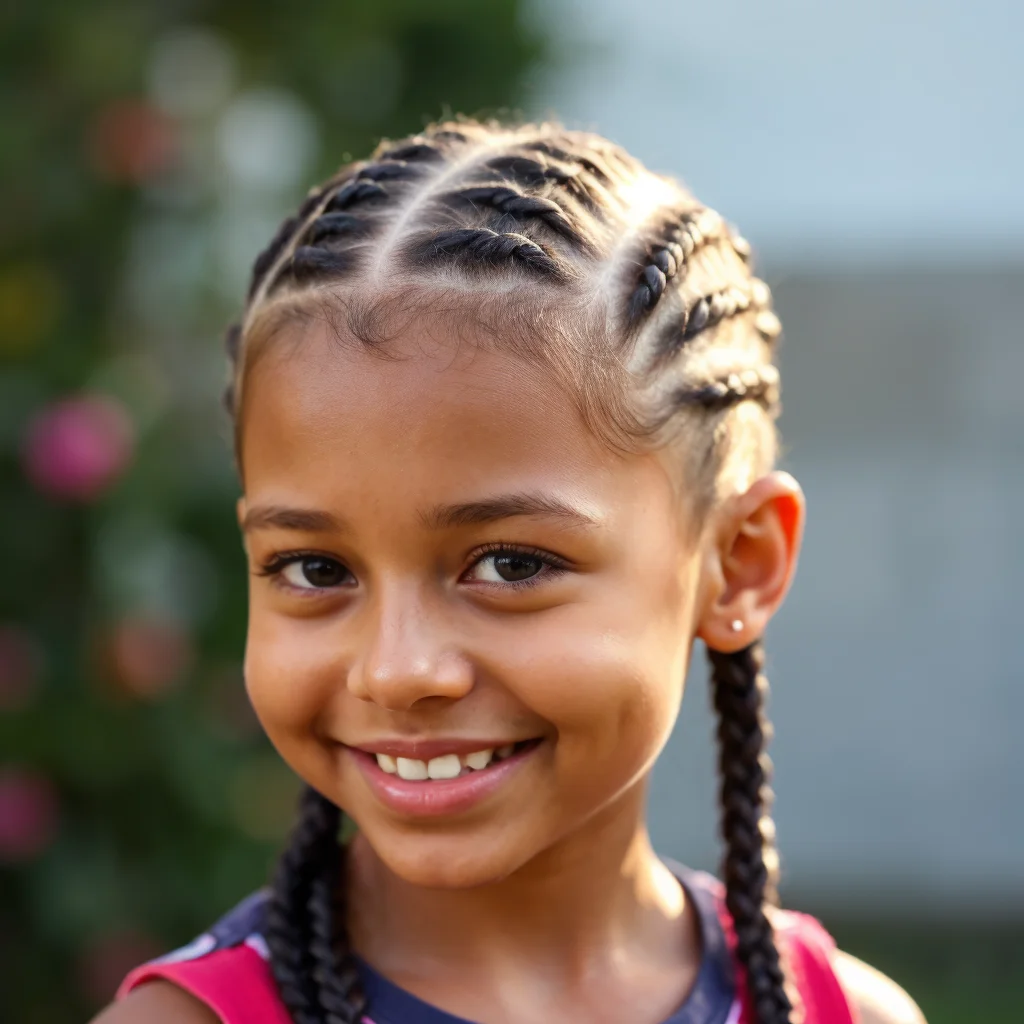 French Cornrows Hairstyles for Little Girls