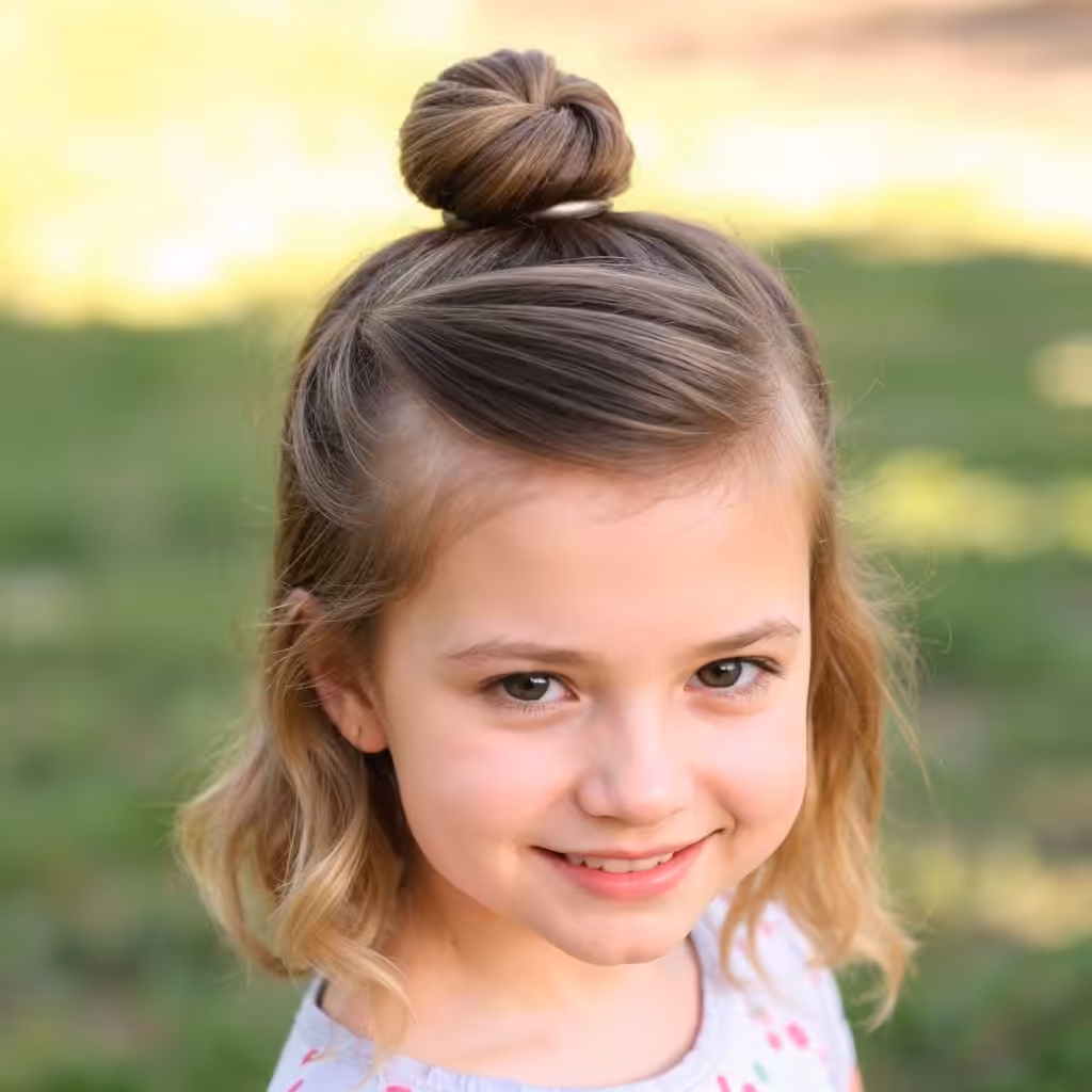 Half Bun Easy Hairstyle Baby girl hairstyles
