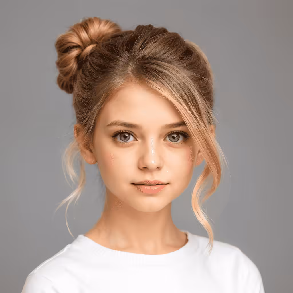 Half Up Half Down Messy Bun School hairstyles