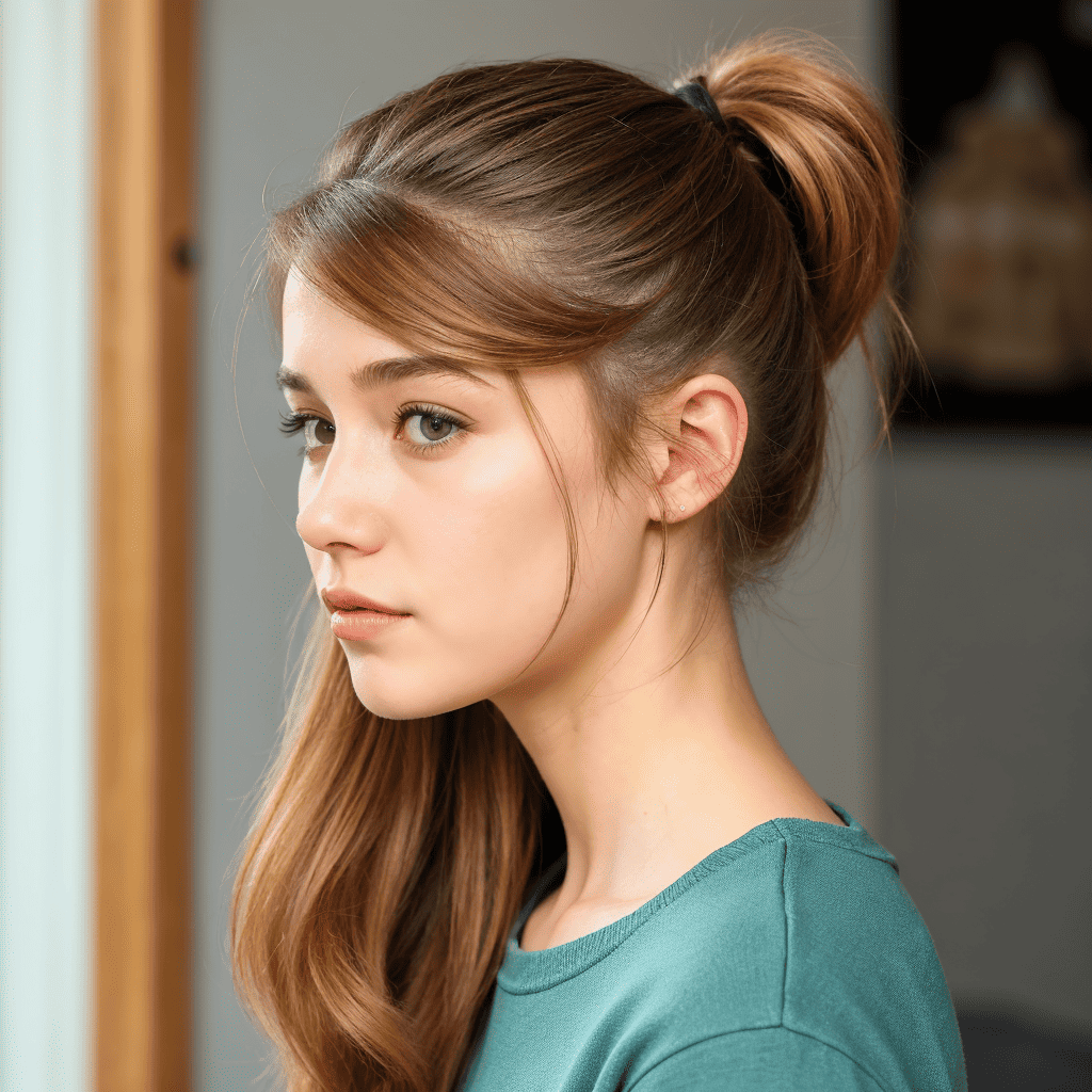 Half-Up Ponytail Hairstyles and Haircuts for Teen Girls