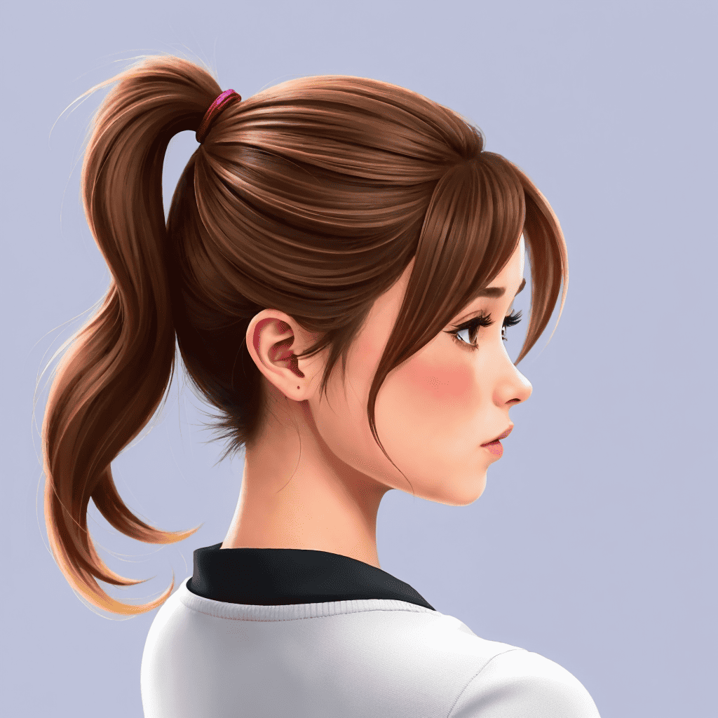 Half-up Ponytail haircut Emo hairstyles for girls