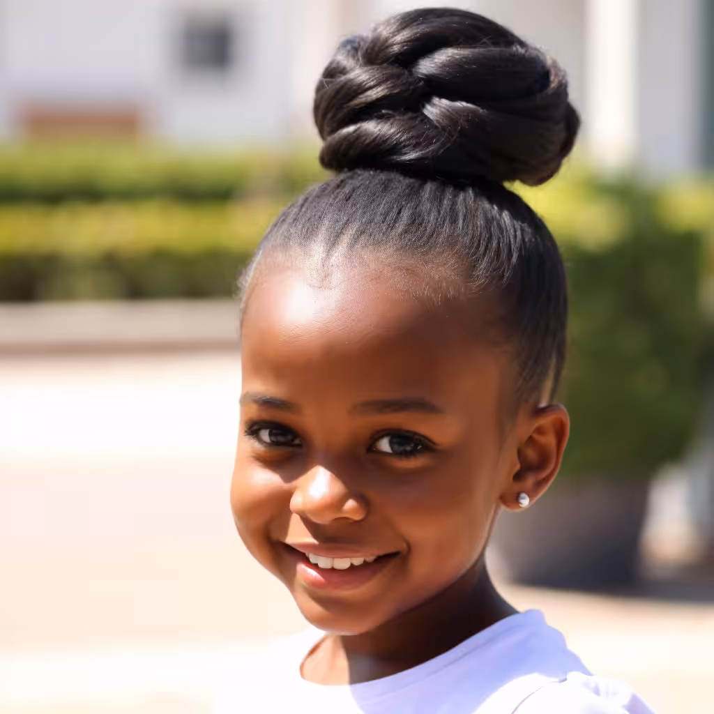 High-Bun Hair Hairstyles and Haircuts for Black Kids