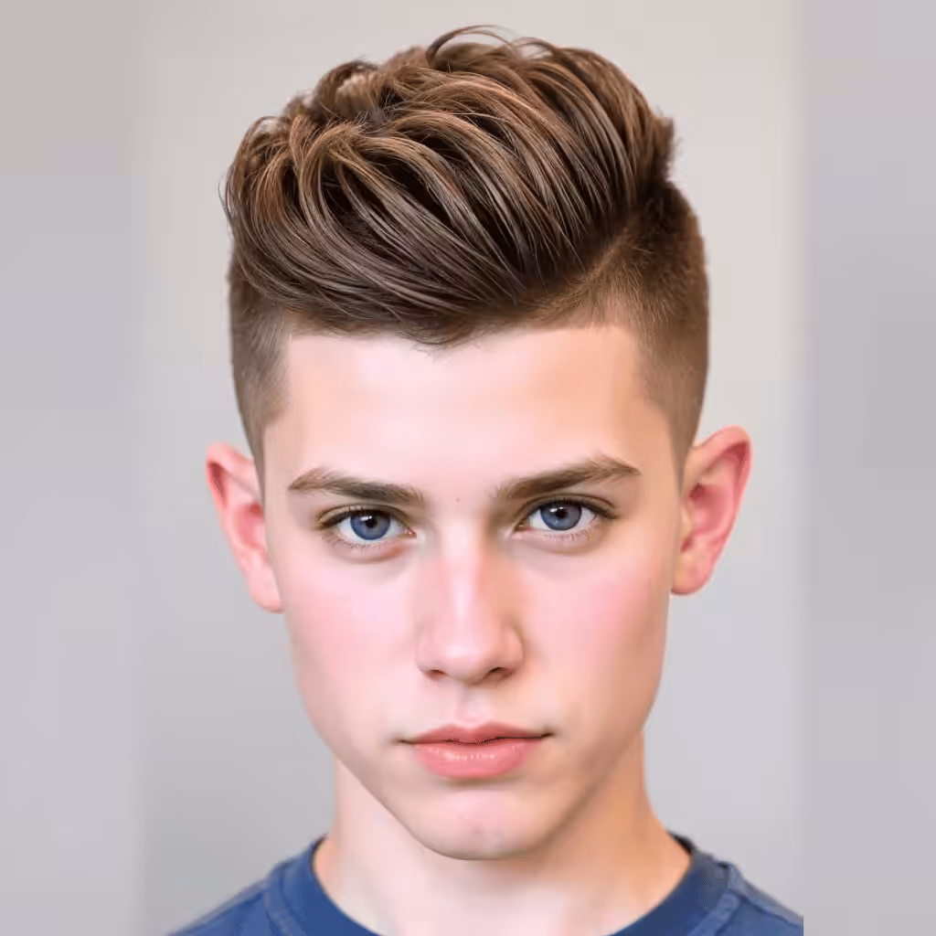 High Fade and Curly Fringe haircut Celebrity Hairstyles and Haircuts For Teenage Boys