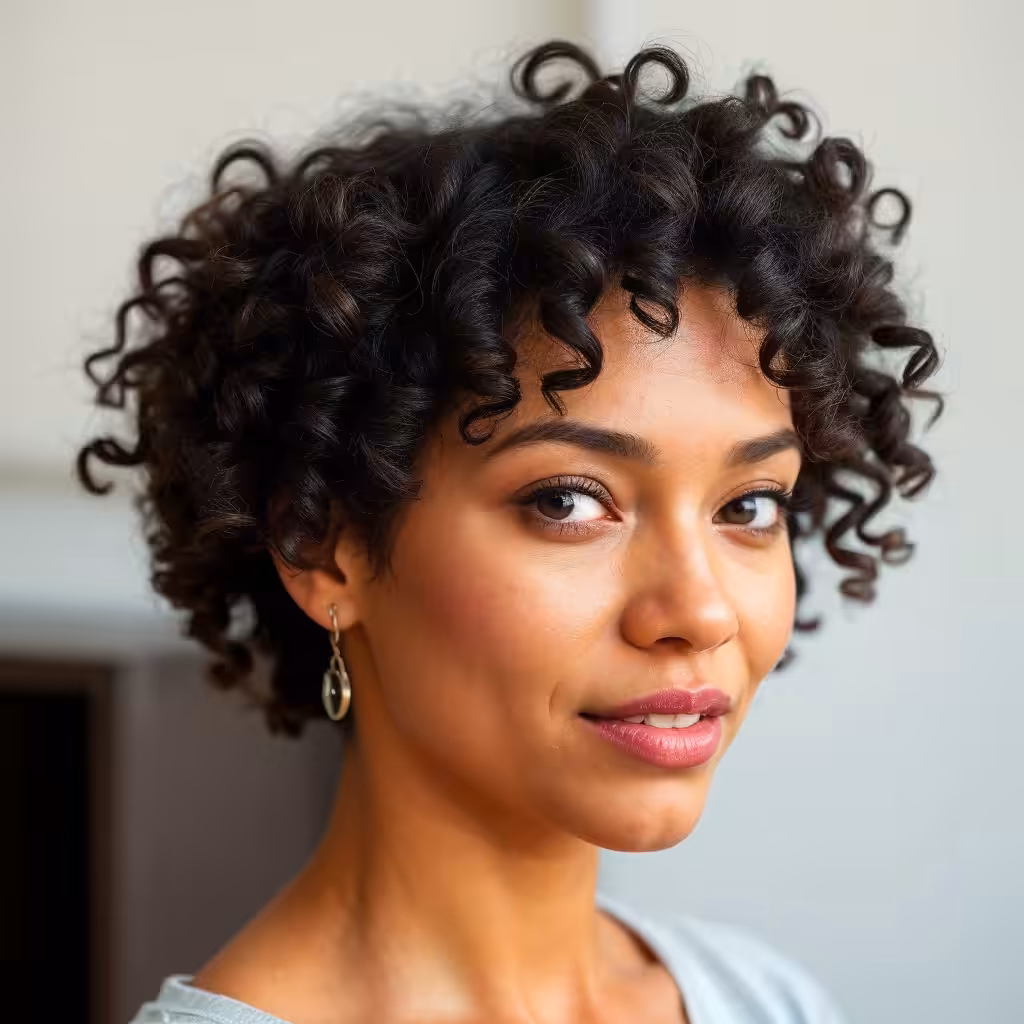 Kinky Curls Short Hairstyles and Haircuts for Girls