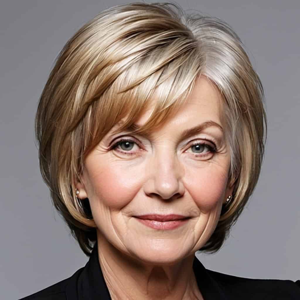 Layered Classic Bob Hairstyles for women over 70