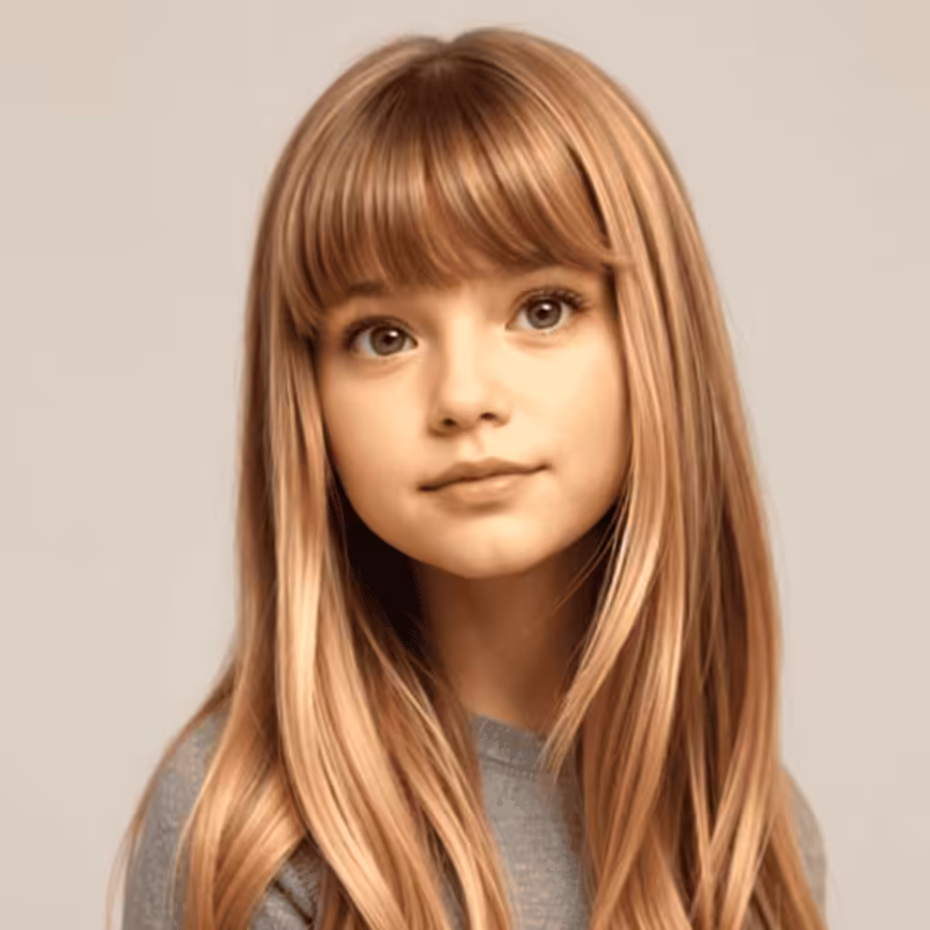 Long Fringed Layers Cute girls' haircuts
