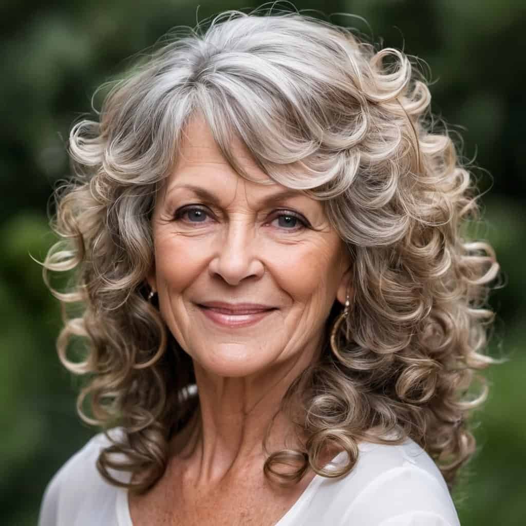 Long Hair with Curls Modern hairstyles for women over 50