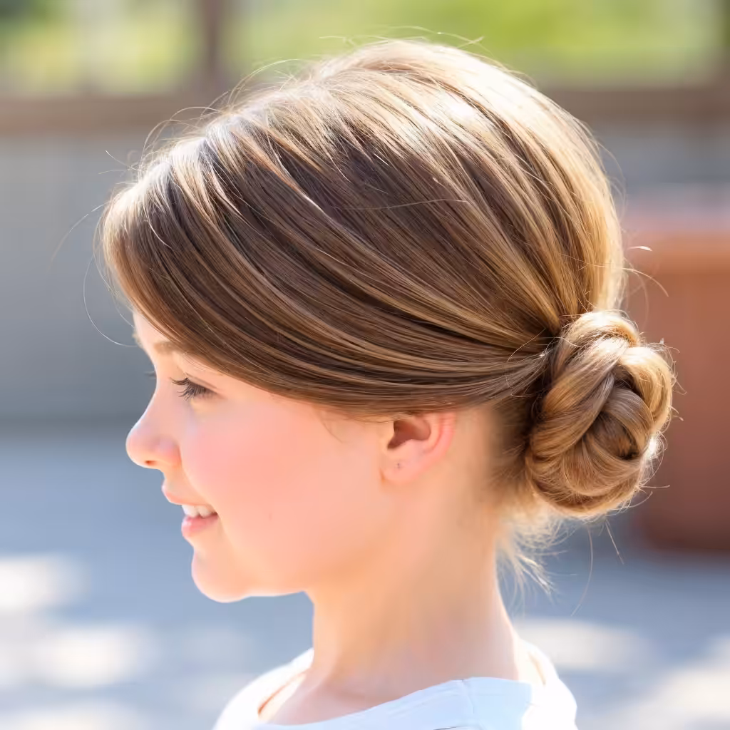 Low Bun Hairdo Hairstyles for Little Girls