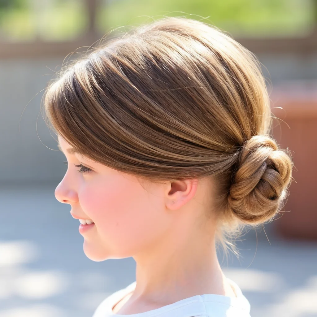 Low Bun Hairdo Hairstyles for Little Girls