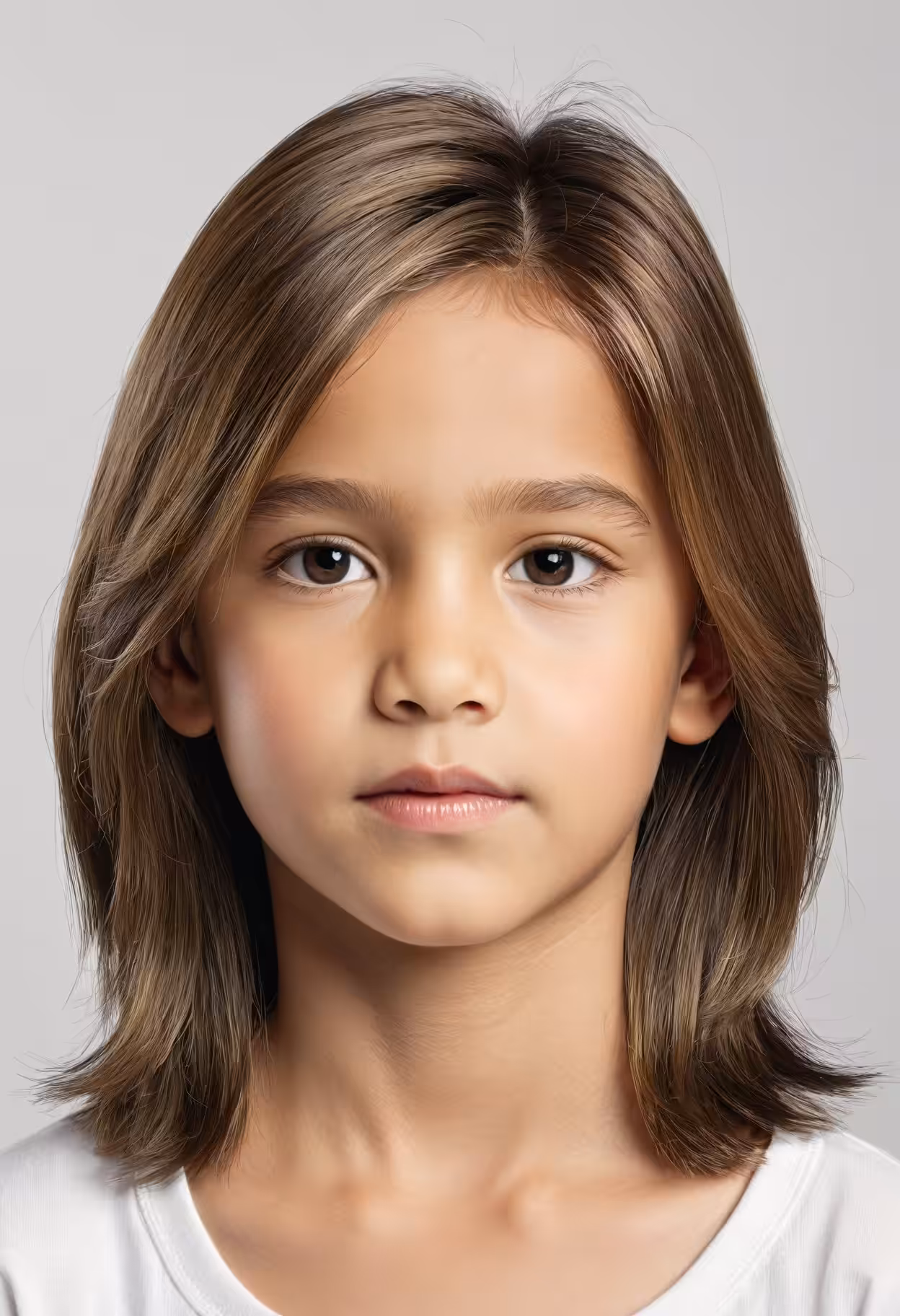 Medium Face-Framing Layers Hairstyles for Little Girls