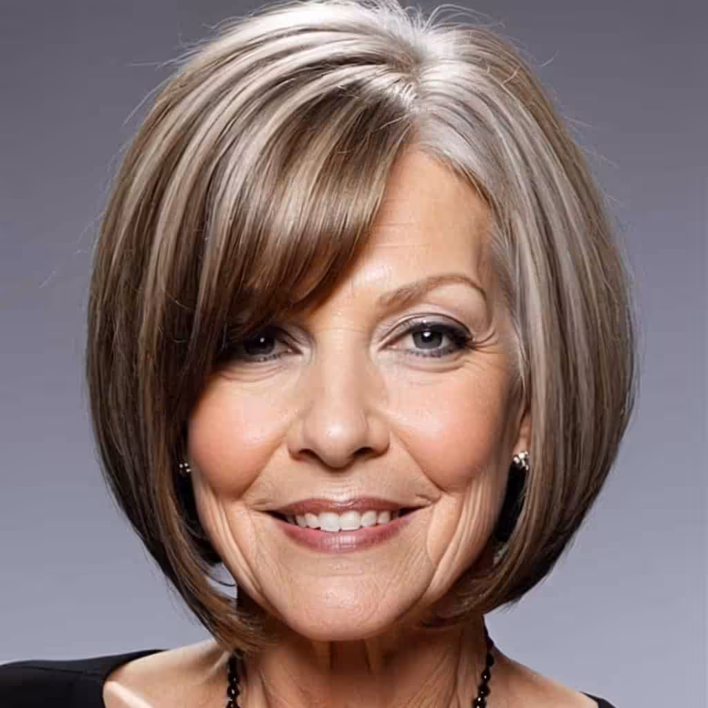 Medium Inverted Bob Hairstyles and Haircuts for Women Over 60