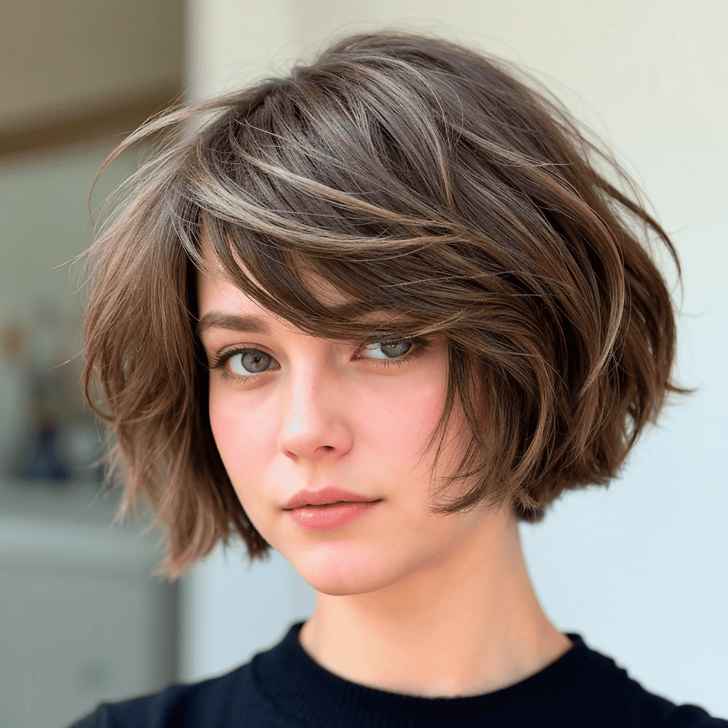 Messy Wavy Bob Short haircuts for girls