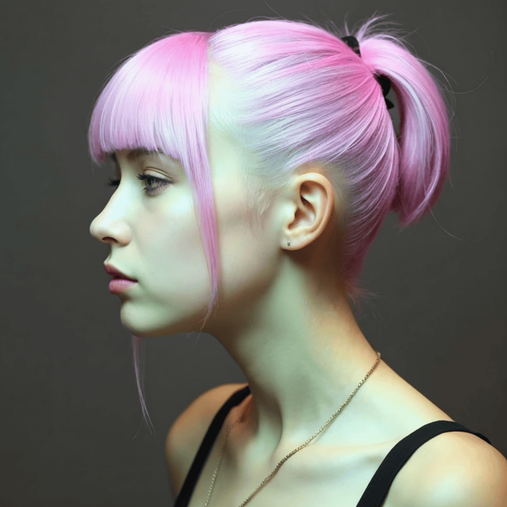 Pink Ponytail Emo Hairstyles for Girls Emo hairstyles for girls