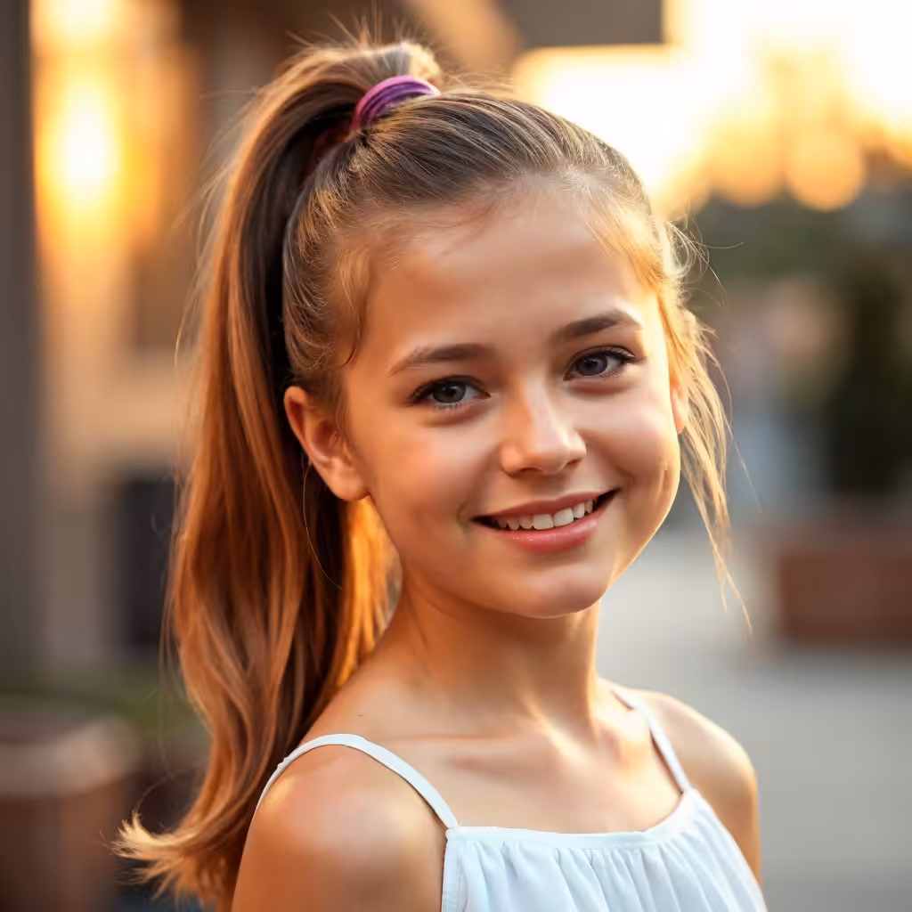 Pony Style for the Evening Hairstyles for Little Girls