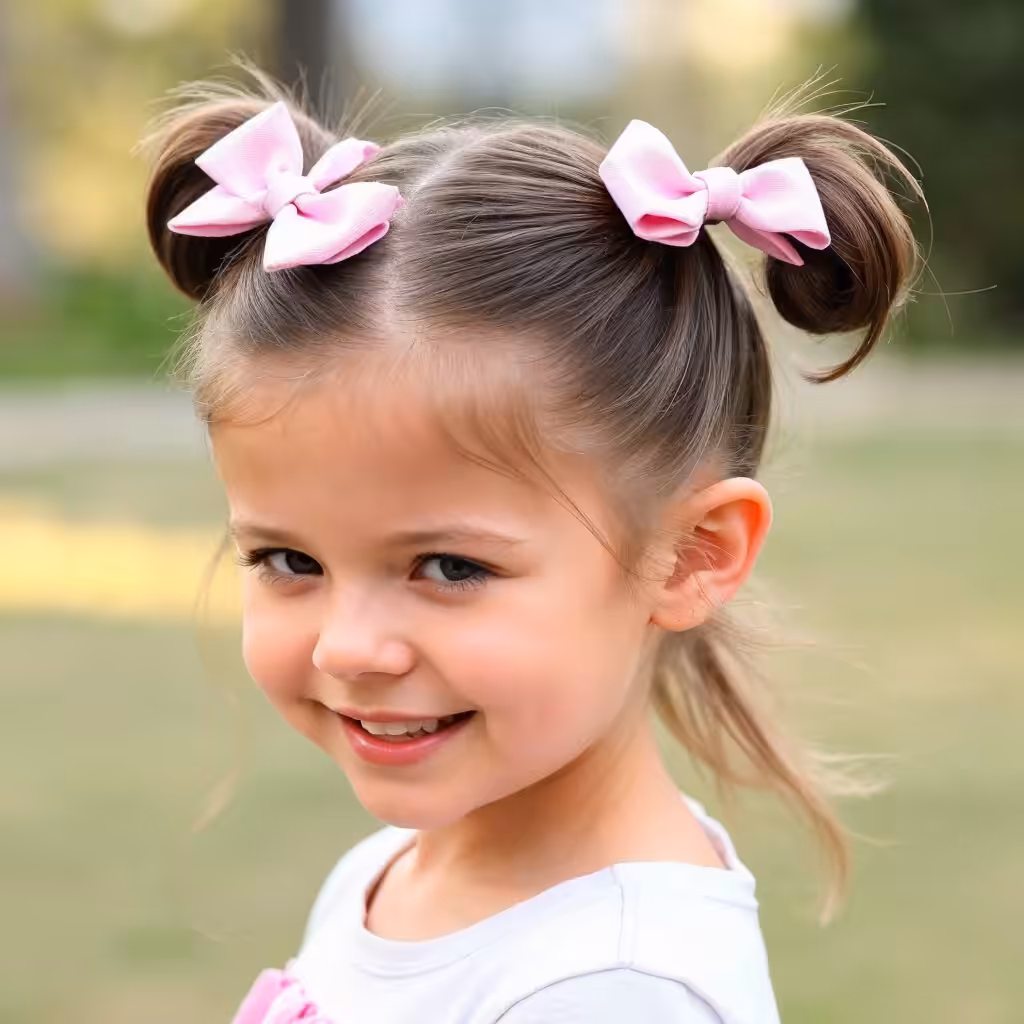 Quick & Perfect Bow Ponytails Baby girl hairstyles