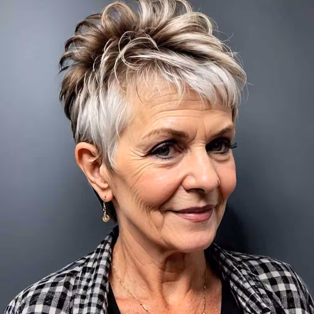 Sassy Pixie Mullet Hairstyles and Haircuts for Women Over 60