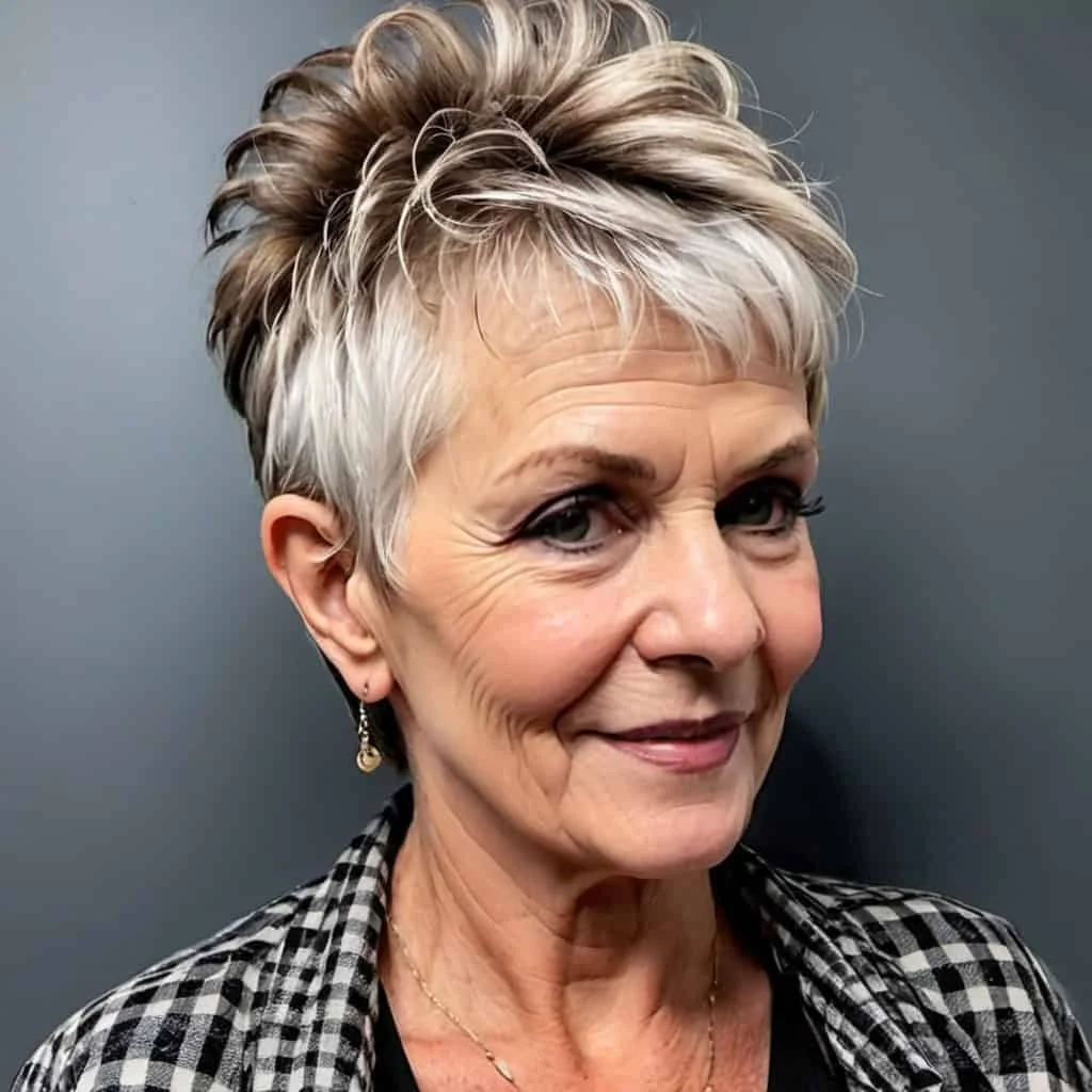 Sassy Pixie Mullet Hairstyles and Haircuts for Women Over 60
