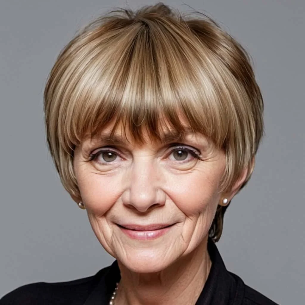 Shaggy Bowl Cut Hairstyles and Haircuts for Women Over 60