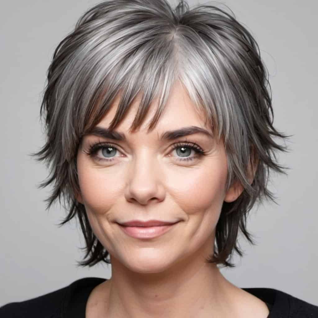 Shaggy Cut for Grey Hair Gray hair hairstyles