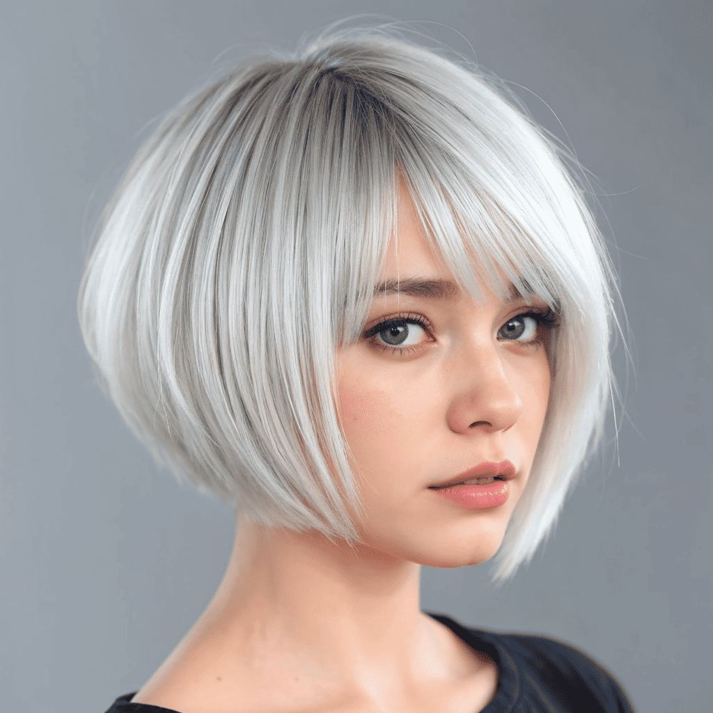Short Platinum Emo Bob Emo hairstyles for girls