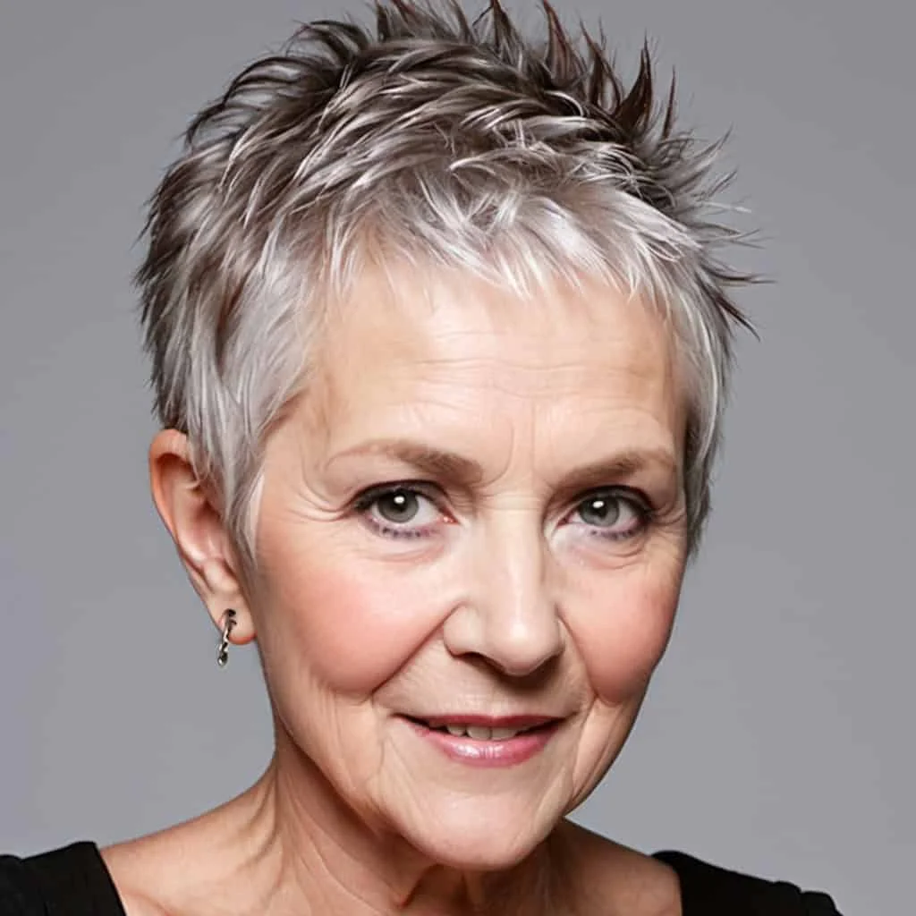 Short Spiky Pixie Hairstyles for women over 70