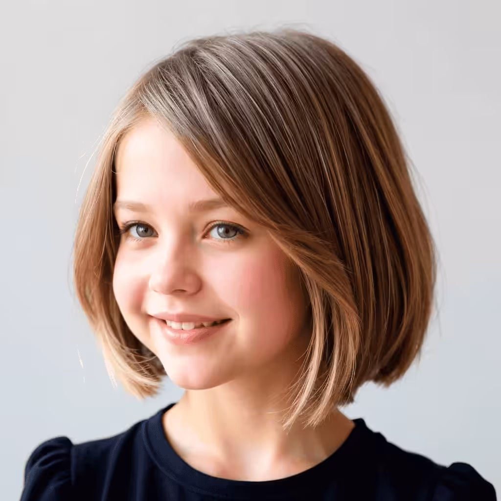 Shoulder-Skimming Layered Bob Haircut for Girls Short Hairstyles and Haircuts for Girls