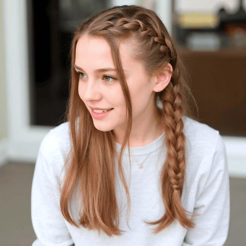 Side Braided Ponytail Hairstyles and Haircuts for Teen Girls