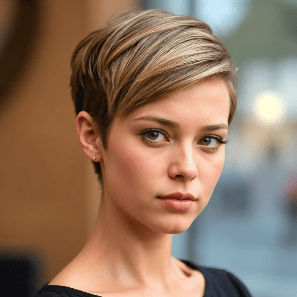 Side-Swept Pixie Short haircuts for girls