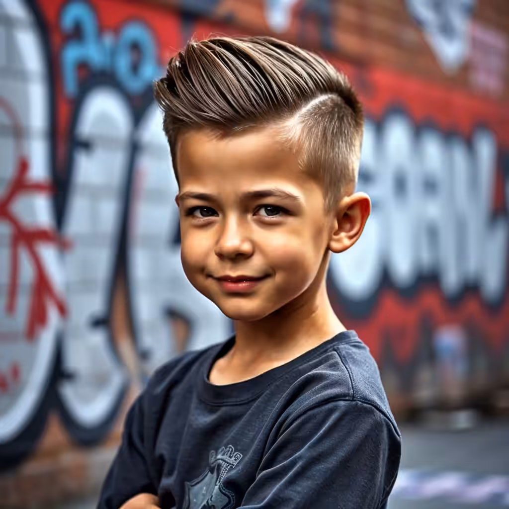 Slicked-Back Mullet Cut Baby boy haircuts