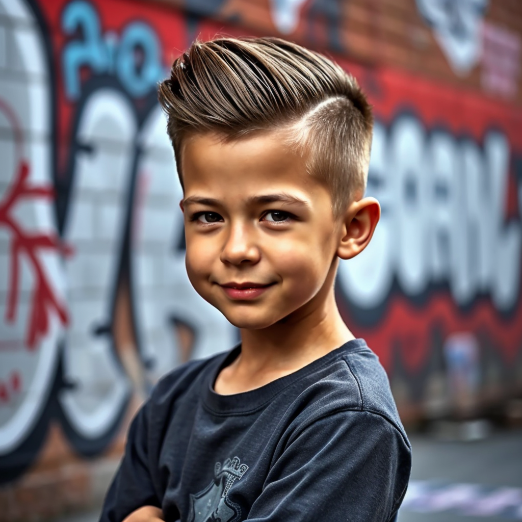Slicked-Back Mullet Cut Baby boy haircuts