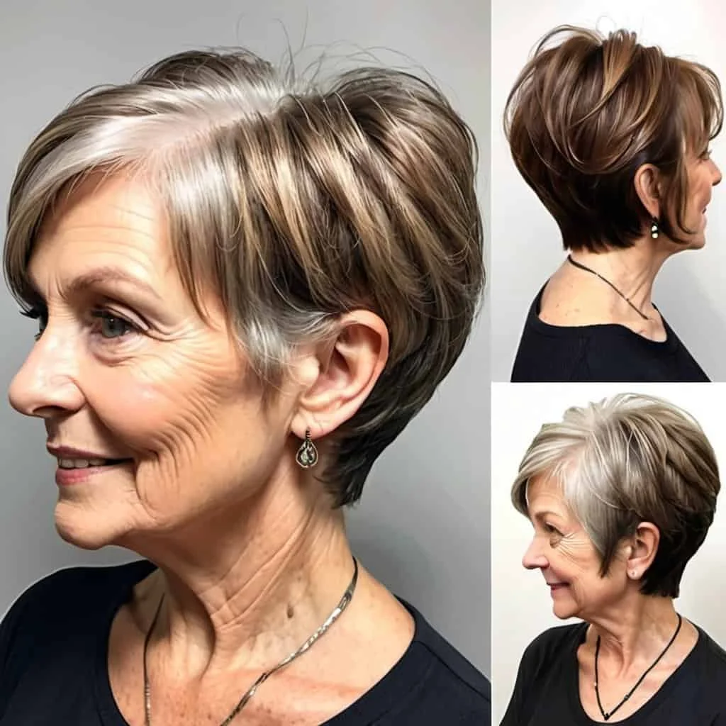 Stacked Pixie Bob Hairstyles and Haircuts for Women Over 60
