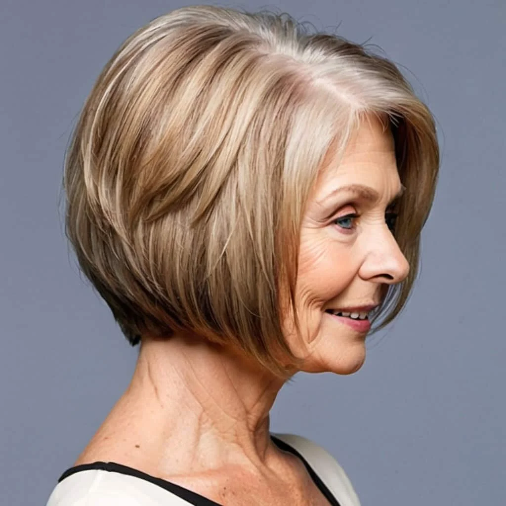 Stacked Short Bob Hairstyles and Haircuts for Women Over 60