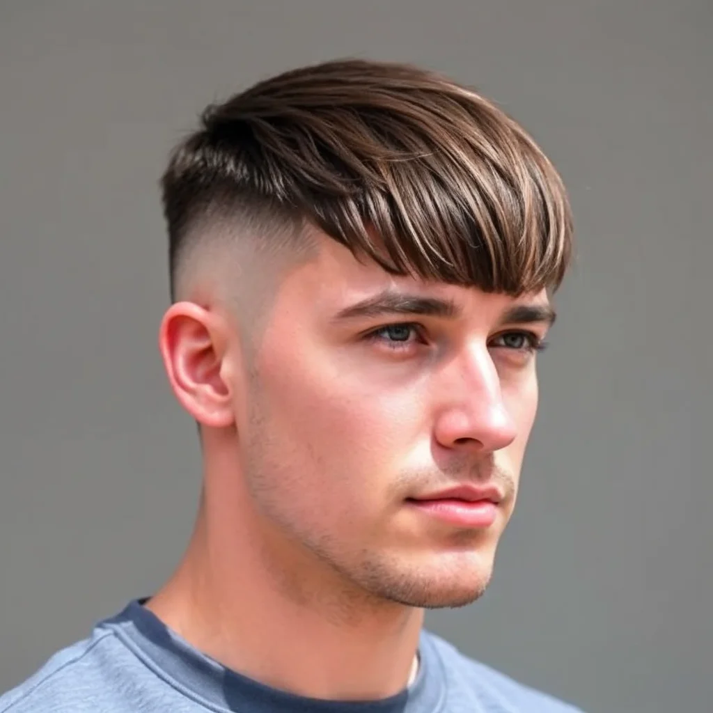 Straight Fringe with Sharp Fade for Men Short Haircuts for Men