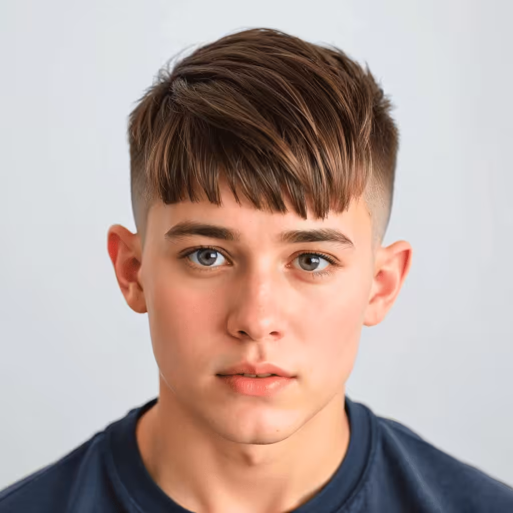 Straight Fringe with Shaved Sides haircut Celebrity Hairstyles and Haircuts For Teenage Boys