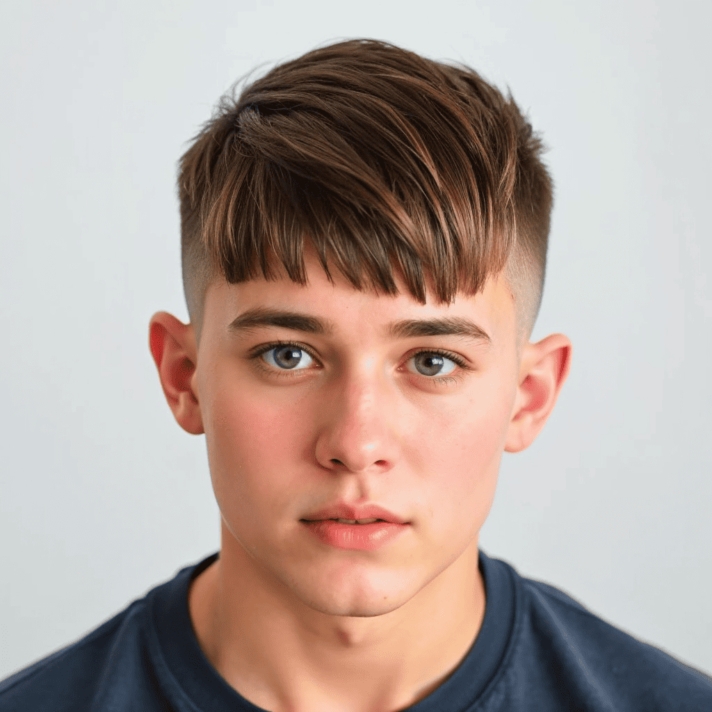 Straight Fringe with Shaved Sides haircut Celebrity Hairstyles and Haircuts For Teenage Boys