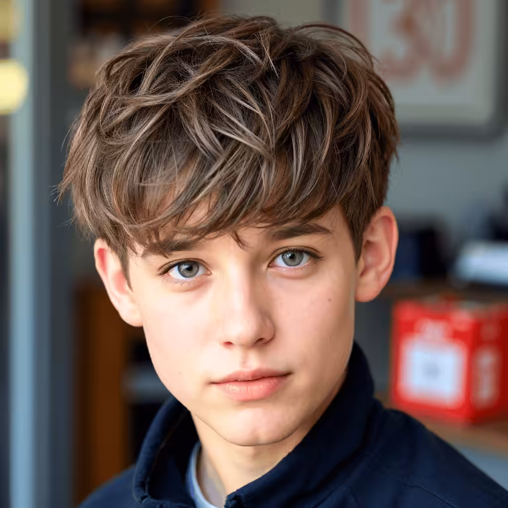 Sweeping Messy Fringe Celebrity Hairstyles and Haircuts For Teenage Boys