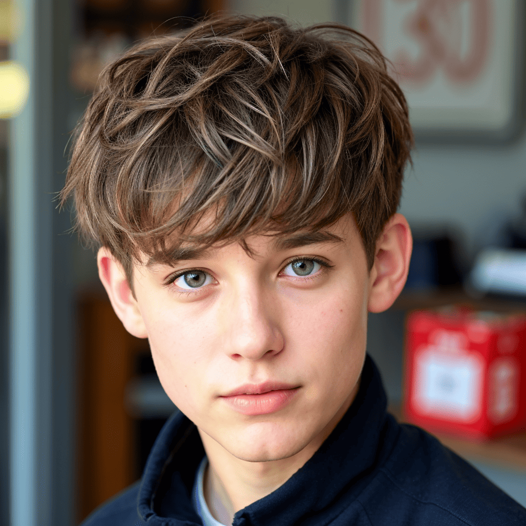 Sweeping Messy Fringe Celebrity Hairstyles and Haircuts For Teenage Boys