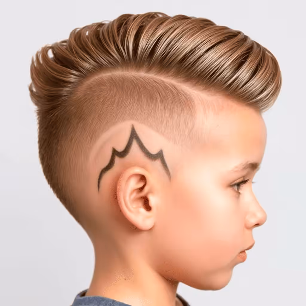 Textured Mohawk with Design Kids Mohawk