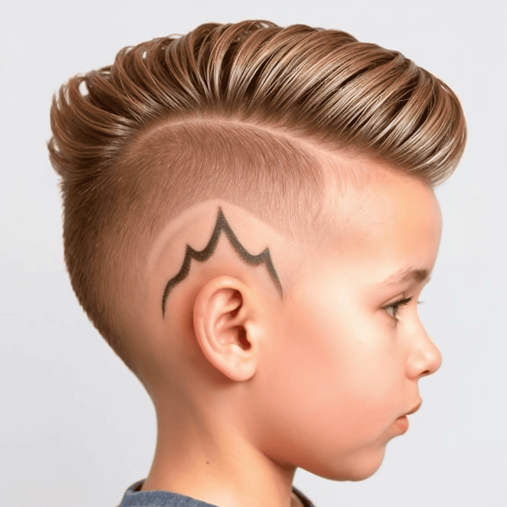Textured Mohawk with Design Kids Mohawk