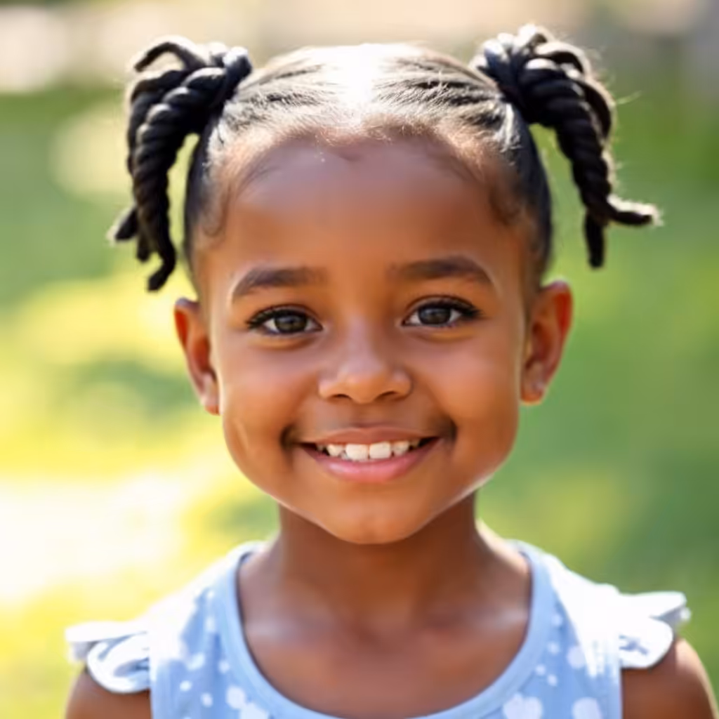 Twisted Black Pigtails Hairstyles and Haircuts for Black Kids