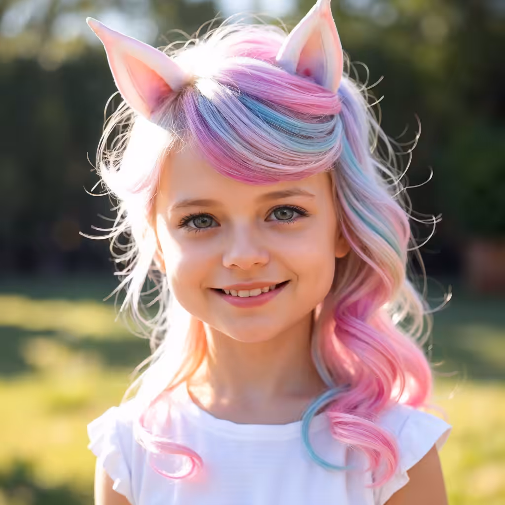Unicorn Ombre Hairdo Hairstyles for Little Girls