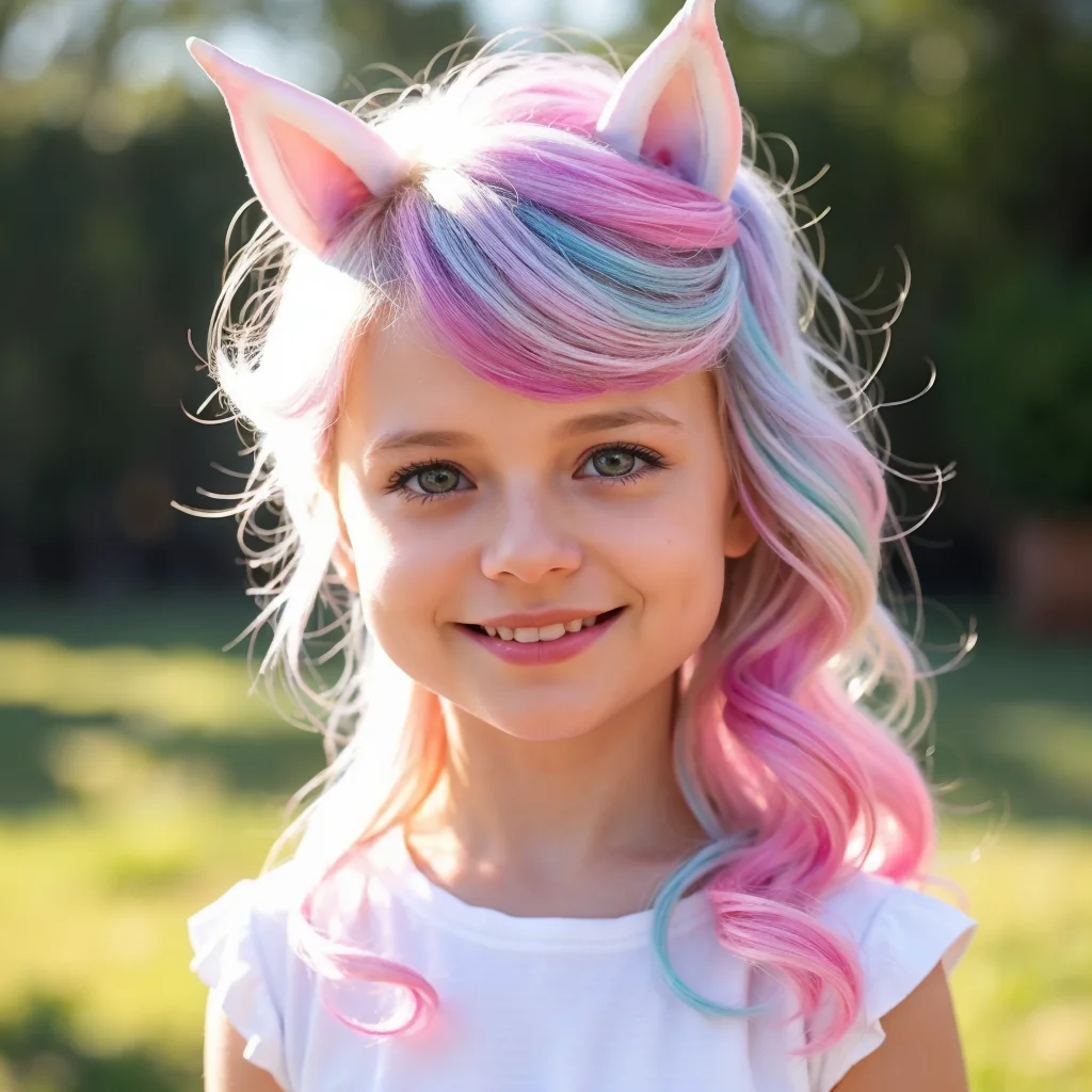 Unicorn Ombre Hairdo Hairstyles for Little Girls