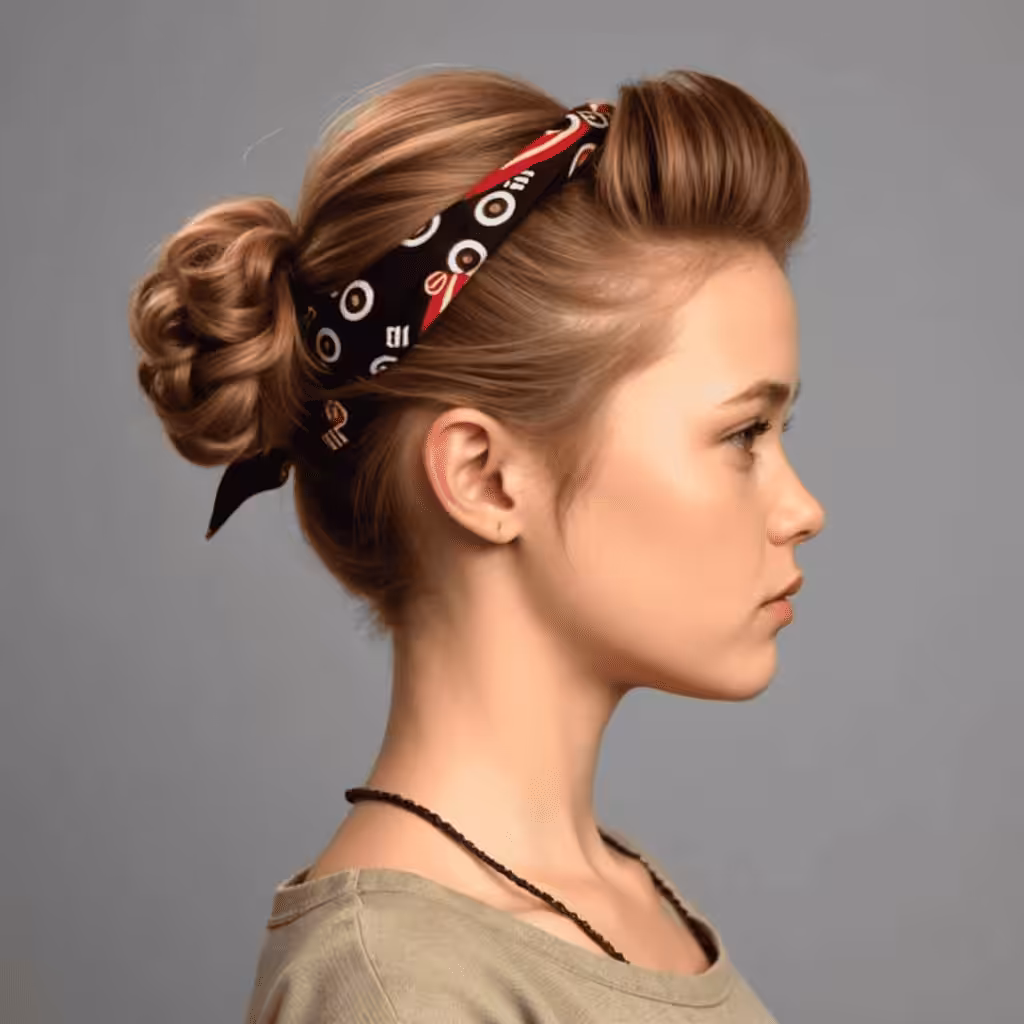 Updo With a Bandana School hairstyles