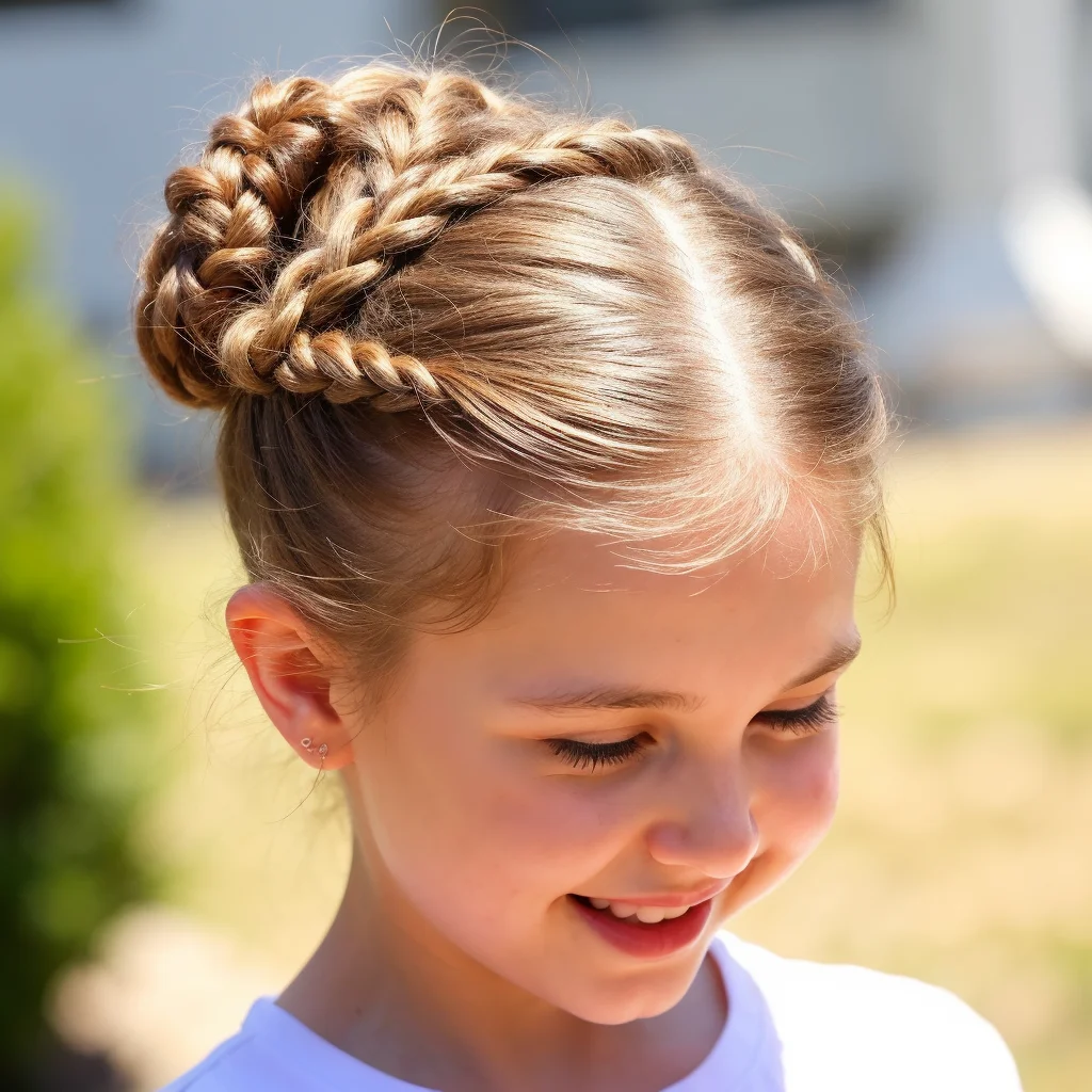 Updo with French Braids Hairstyles for Little Girls