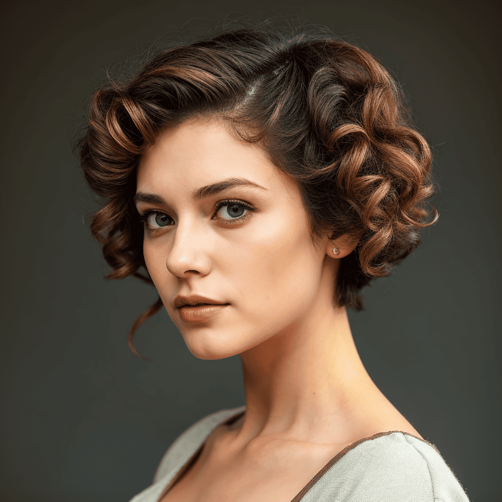 Vintage Cropped Curls Short haircuts for girls