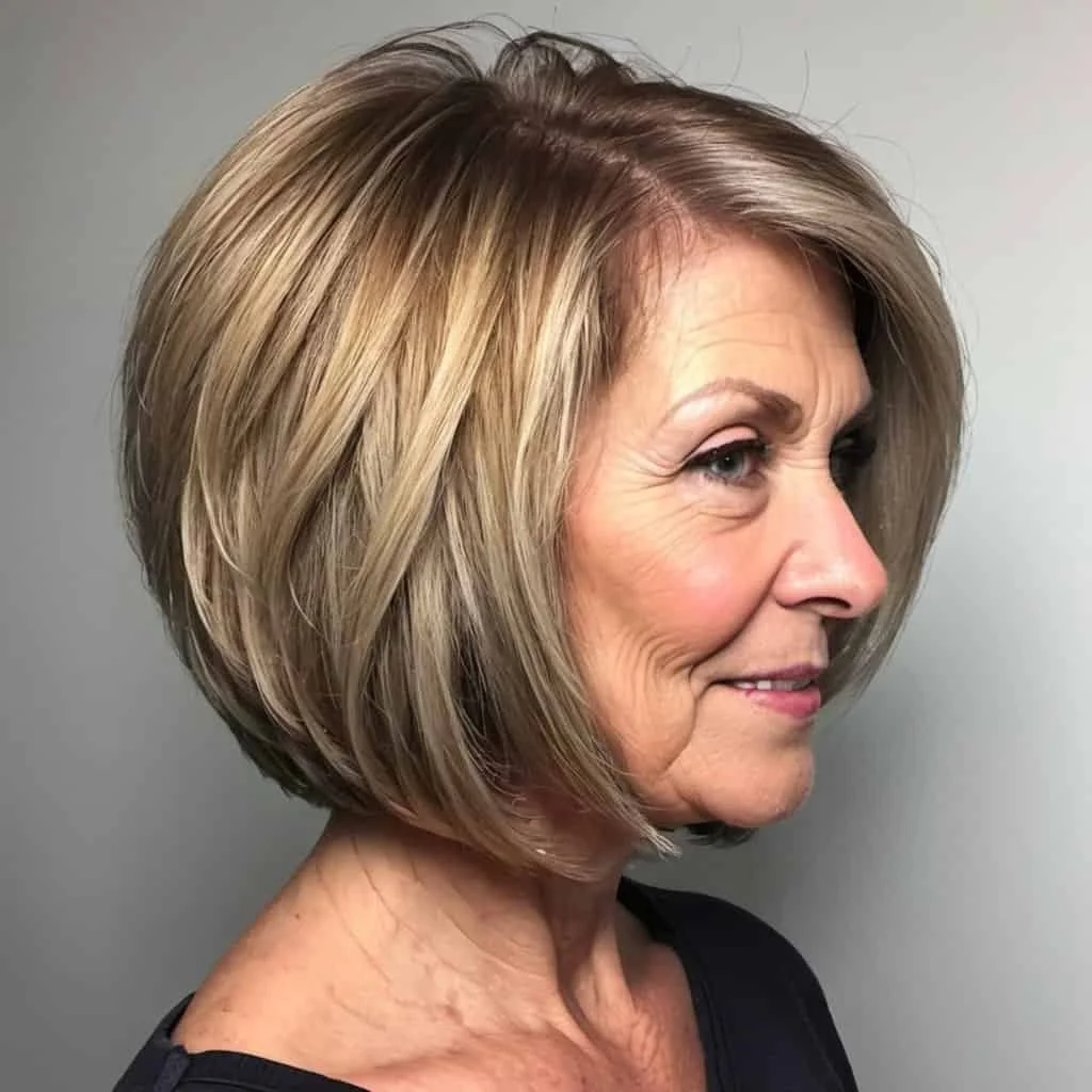 Voluminous Angled Bob Bob hairstyles for women over 50
